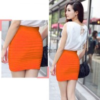 Damen Büro Pakethüfte Hohe Taille Minirock Schlank Stretchrock TXSP