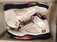 Nike Air Jordan 5 V Independence Day Eur 45 US 11 White Weiss Rot Original Retro