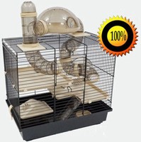 XXL Nagerkäfig Hamsterkäfig Mäusekäfig Käfig viele Röhren, Haus, Laufrad Rocky