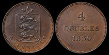 Guernsey 1830 4 Doubles. Km-2