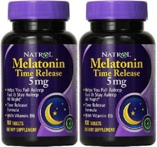 2X Natrol MELATONIN STRESS RELIEF SLEEP AID 5 mg total 200 Tablets Time Release