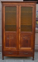 Antike Vitrine, Bücherschrank Jugendstil - Art-Déco Glas Schrank ca 1915 - 1925