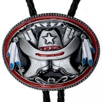 Bolo Tie Texas-Hut & Stiefel, USA, Indianer, Western, Bolotie