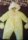 Baby snow suit wool filled heavy weight fleece lining size 12 months