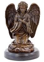 Jugendstil Bronzefigur - Betender Trauerengel - signiert Milo