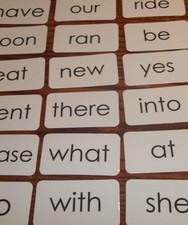 52 Miniature Laminated Dolch Primer Sight Word Flash Cards.  Learn how to read.