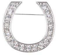Plastronnadel Kristal Horseshoe, Hufeisen, Strass