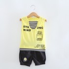 New Summer Striped Collar Baby Boy 2pcs Sleeveless Tops+Short Pants 18-24 Months