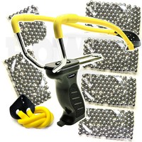 POWER Steinschleuder m. MAGAZIN + G + 600 Kug + 50 GRATIS Sportschleuder Zwille