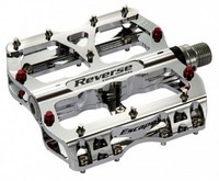 REVERSE Chrome MTB Fahrrad Pedale DH FX FR Flat Pedal Paar Neu
