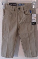 NWT US Polo Assn Toddler Boys Bedford Cord Pants Jeans 2T Dark Khaki MSRP$36