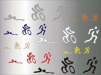 Aufkleber / Autoaufkleber Triathlon - 8 Farben - v. Größen