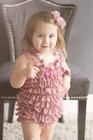 Dusty Pink Lace Petti Romper - Birthday Outfit - Size Large (2T-3T)