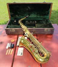 Vintage 1900s Buescher Saxophone Elkhart USA + Case 20A Alto Sax Orchestra Brass