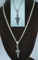 18" or 24" Inch Fine Necklace & Caduceus Charm Pendant Gift Souvenir