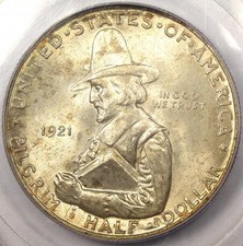 1921 Pilgrim Half Dollar 50C - Pcgs Ms66 Pq - Rare in Ms66 - $1,300 Pcgs Value