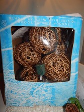 10 BROWN VINE WICKER BALL STRING LIGHTS WEDDING RV PARTY PATIO IN/OUTDOOR