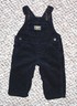 Oshkosh B'gosh boys navy blue corduroy overalls sz 6 months EUC