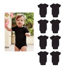 8/Pk Black Infant Onesie 6 Months Boys/Girls Creeper Bodysuit Snapsuit