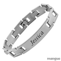 Armband Edelstahl mit Diamantgravur 21 cm - Gravur nach Wahl  Damen/Herren - NEU