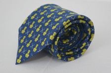 VINEYARD VINES BLUE CROSSED GOLF CLUBS AND MEN PATTERN 100% SILK NECK TIE