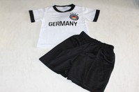 Kinder Fussball Fan Set WM EM 2016 Deutschland Trikot Shorts 74-158 Weiß Schwarz
