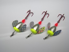 SPIN N GLO LOT  3 SPINNER LURE TROUT SALMON STEELHEAD ALASKA AUSTRALIA WORDEN'S