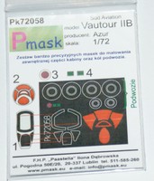 Lackierschablone (Cockpit) für Vautour IIB (Azur) in 1/72 von Pmask