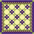 Ezy Quilt Kit/Floral Chain/Purple/Pre-cut Fabric Ready To Sew/Gorgeous!!****