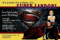 Superman Marvel Superhero Birthday Party Invitation