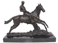Bronze Figur von Rubin *Jockey* Bronzefigur Skulptur Reiter Pferd Polo 20374K