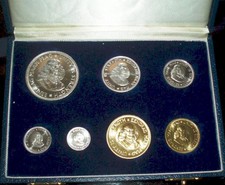 1964 South Africa Silver Proof Set in Original Presentation Case. Beautiful Set.