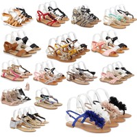 Damen Riemchensandalen Strass Lederoptik Bequeme Sommer Schuhe 890723