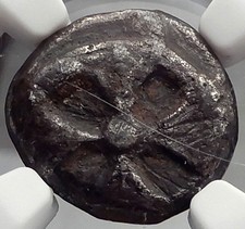 ATHENS Greece ARCHAIC 545BC Wappenmunzen Silver Greek Coin Wheel NGC VF i58862