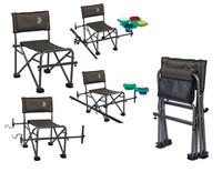 Anglerstuhl, Profi Angelstuhl mit Rutenhalter und Köderdosen, Campingstuhl