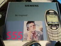 Siemens S 55 OVP grau silber Simfrei Heft Lader Leder-Box gebraucht Nr. 318