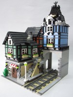 Bahnhof aus LEGO -Steinen Creator Modular Haus MOC
