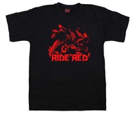 T-SHIRT RIDE ROT VINTAGE MOTORRAD IDEAL FÜR MOTORRADFAHRER, BIKER ! MOTO20