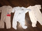 6 9 m LOT of 3 sleepers outfits EUC VGUC Carters Little Me Blue Gray Elephant Cr