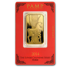 1 oz Pamp Suisse Year of the Horse Gold Bar - In Assay Card - Sku #80052