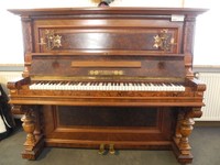 ED. SEILER Liegnitz, Klavier Piano gebraucht, Nuss Wurzel satiniert