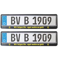 BVB Kennzeichenverstärker Nummernschildhalter Wir folgen Dir ... 2er-Set Neu