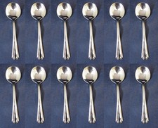 SET OF TWELVE - Oneida Silverplate CLAIRHILL Round Soup Spoons