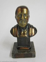 Hippokrates Büste Metall auf Marmor Sockel Bronze Messing