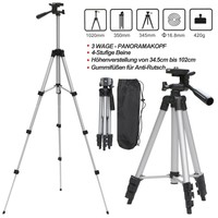 Stativ mit Panoramakopf Alu Kamerastativ Fotostativ + 3D-Kopf + Tasche NEU & OVP