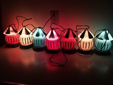 Vtg Tiki Blow Mold Lantern RV Camping Outdoor String Lights Party 8"