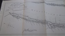 1893 Mississippi River Map New Orleans Harbor Southport to Exposition Wharf