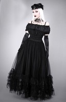 Gothic Skirt Vintage Lolit Steampunk LARP Romantischer Gothic langer Tüllrock M