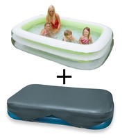 Intex 56483NP Swim Center Family Pool 262 x 175 x 56 cm + Abdeckplane 305 x 183