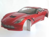 Karosserie  Corvette mit Innenausstattung  1:8 rot Karo-223